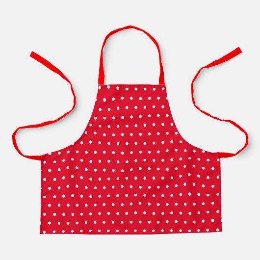 Klassieke Retro Polka Dots Rood en Wit Schort (Voorkant)