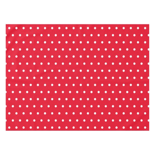 Klassieke Retro Polka Dots Rood en Wit Tafelkleed (Voorkant (Horizontaal))