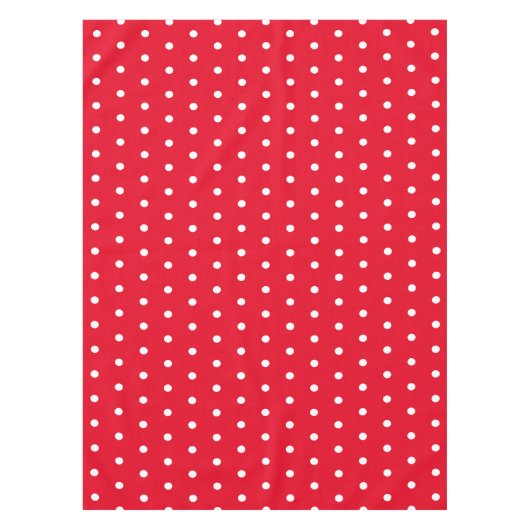 Klassieke Retro Polka Dots Rood en Wit Tafelkleed (Voorkant)