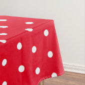 Klassieke Retro Polka Dots Rood en Wit Tafelkleed (Voorbeeld)