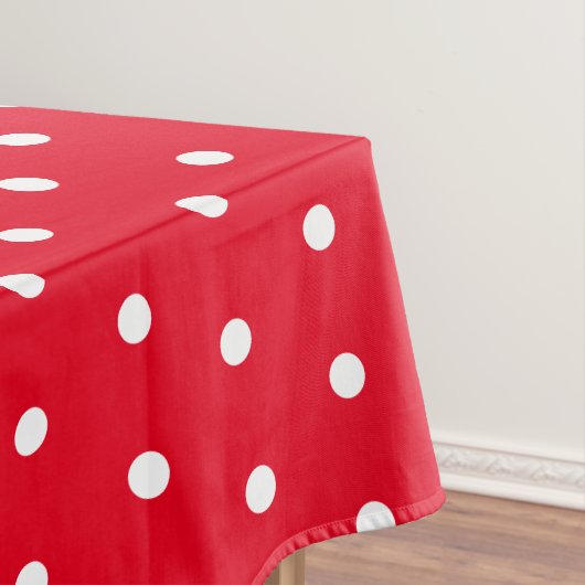 Klassieke Retro Polka Dots Rood en Wit Tafelkleed (Voorbeeld)