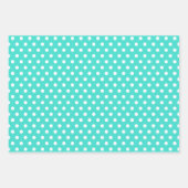 Klassieke Retro Polka Dots Turquoise Blauw & Wit Inpakpapier Vel (Voorkant)