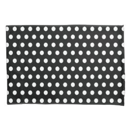 Klassieke Retro Polka Dots Zwart en Wit Kussensloop