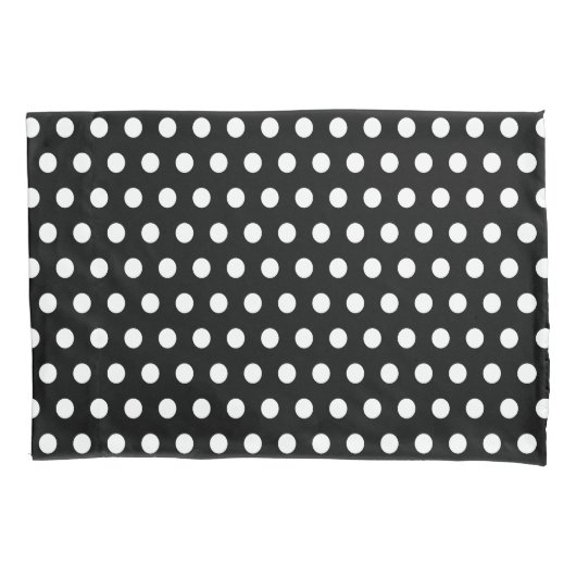 Klassieke Retro Polka Dots Zwart en Wit Kussensloop (Voorkant)