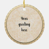 Klassieke Retro Rode Roos Kerst Keramiek Ornament (Achterkant)