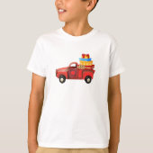 Klassieke Retro  Rode Truck Kerstcadeaus T-shirt (Voorkant)