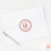 Klassieke Retro Rode Witte Gingham Geruite Aangepa Ronde Sticker (Envelop)