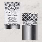 Klassieke Retro Roze en Zwart Paris Chic Visitekaartje (Voorkant / Achterkant)