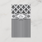 Klassieke Retro Roze en Zwart Paris Chic Visitekaartje (Achterkant)