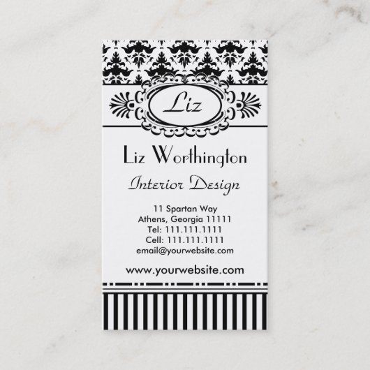 Klassieke Retro Roze en Zwart Paris Chic Visitekaartje (Voorkant)