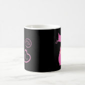Klassieke Retro Roze keuty Cat Heart Tail Monogram Koffiemok (Center)