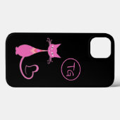 Klassieke Retro Roze Kitty Kat Hart Staart Monogra Case-Mate iPhone Case (Achterkant (horizontaal))