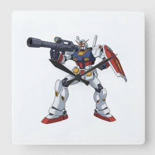 Klassieke Retro RX-78-2 Gundam Mecha Anime Illustr Vierkante Klok