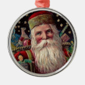 Klassieke Retro Santa Claus kerstversiering Metalen Ornament (Voorkant)