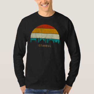 Klassieke Retro Stijl Stad Turkije silhouet van de T-shirt