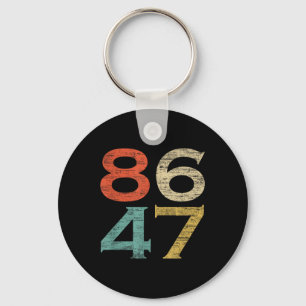 Klassieke  Retro Style 8647 86 47 Anti Trump Sleutelhanger