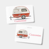 Klassieke Retro Teardrop Camper Thunder_Cove Badge (Voor- en achterkant)