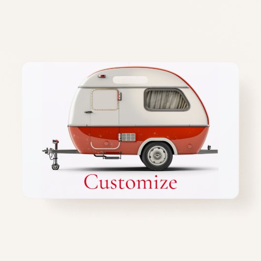 Klassieke Retro Teardrop Camper Thunder_Cove Badge (Voorkant)