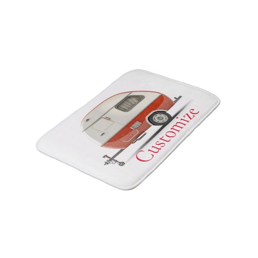 Klassieke Retro Teardrop Camper Thunder_Cove Badmat (Gekanteld)