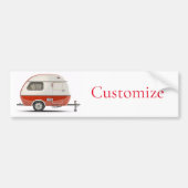 Klassieke Retro Teardrop Camper Thunder_Cove Bumpersticker (Voorkant)