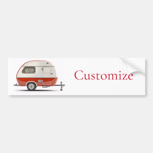 Klassieke Retro Teardrop Camper Thunder_Cove Bumpersticker (Voorkant)