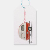 Klassieke Retro Teardrop Camper Thunder_Cove Cadeaulabel (Achterkant)