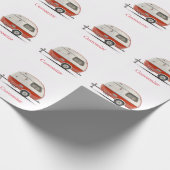 Klassieke Retro Teardrop Camper Thunder_Cove Cadeaupapier (Hoek)