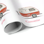 Klassieke Retro Teardrop Camper Thunder_Cove Cadeaupapier (Rol Hoek)