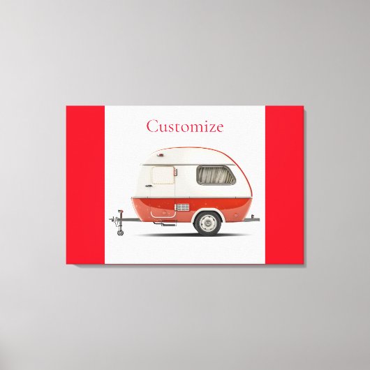 Klassieke Retro Teardrop Camper Thunder_Cove Canvas Afdruk (Voorkant)