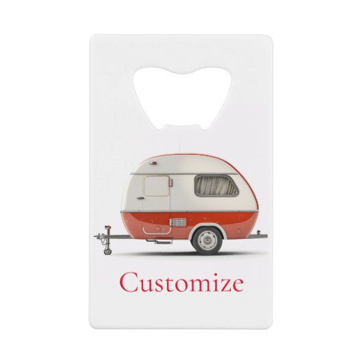 Klassieke Retro Teardrop Camper Thunder_Cove Creditkaart Flessenopener (Voorkant)