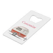 Klassieke Retro Teardrop Camper Thunder_Cove Creditkaart Flessenopener (Achterkant Gekanteld)