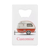 Klassieke Retro Teardrop Camper Thunder_Cove Creditkaart Flessenopener (Voorkant)