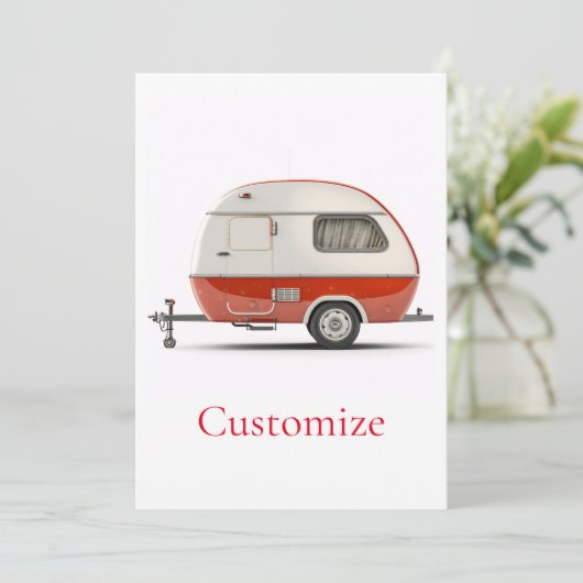 Klassieke Retro Teardrop Camper Thunder_Cove Kaart (Staand voorkant)