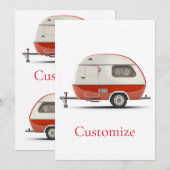 Klassieke Retro Teardrop Camper Thunder_Cove Kaart (Voorkant / Achterkant)