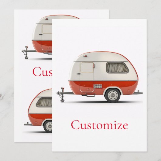 Klassieke Retro Teardrop Camper Thunder_Cove Kaart (Voorkant / Achterkant)