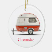 Klassieke Retro Teardrop Camper Thunder_Cove Keramisch Ornament (Links)