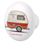 Klassieke Retro Teardrop Camper Thunder_Cove Keramische Knop (Rechts)