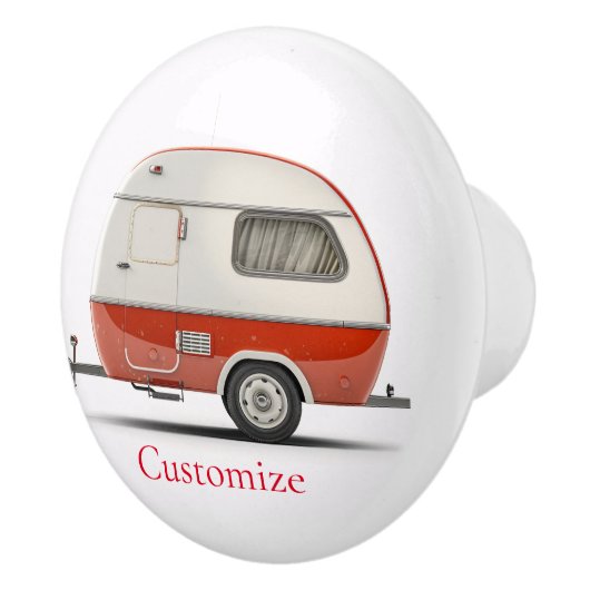 Klassieke Retro Teardrop Camper Thunder_Cove Keramische Knop (Rechts)
