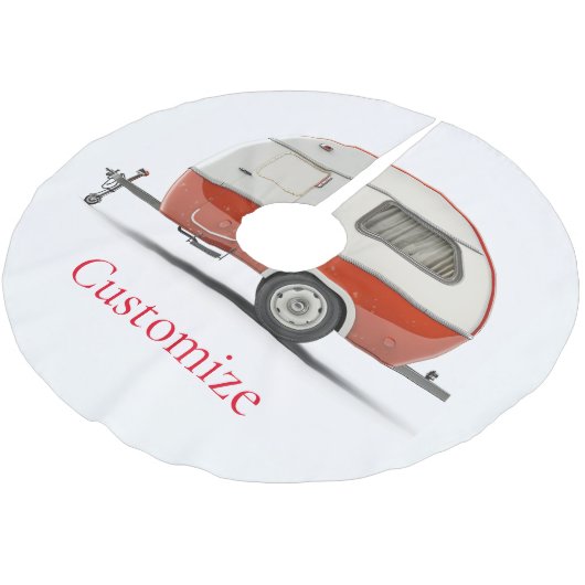 Klassieke Retro Teardrop Camper Thunder_Cove Kerstboom Rok (Gekanteld)