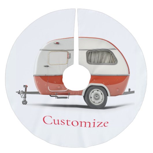 Klassieke Retro Teardrop Camper Thunder_Cove Kerstboom Rok (Voorkant)