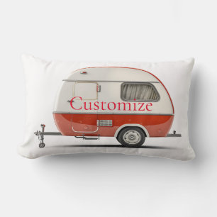 Klassieke Retro Teardrop Camper Thunder_Cove Kussen
