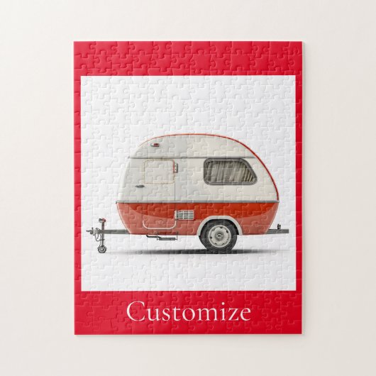 Klassieke Retro Teardrop Camper Thunder_Cove Legpuzzel (Verticaal)