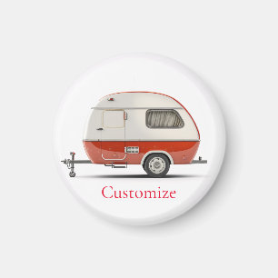 Klassieke Retro Teardrop Camper Thunder_Cove Magneet