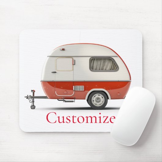 Klassieke Retro Teardrop Camper Thunder_Cove Muismat (Met muis)