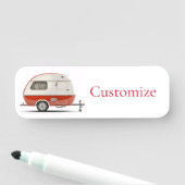 Klassieke Retro Teardrop Camper Thunder_Cove Naamplaatje (In situ)