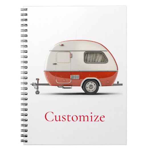Klassieke Retro Teardrop Camper Thunder_Cove Notitieboek (Voorkant)