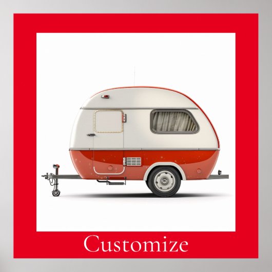 Klassieke Retro Teardrop Camper Thunder_Cove Poster (Voorkant)