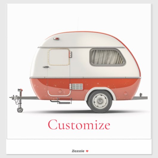 Klassieke Retro Teardrop Camper Thunder_Cove Sticker (Vel)