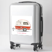 Klassieke Retro Teardrop Camper Thunder_Cove Sticker (Koffer)