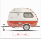 Klassieke Retro Teardrop Camper Thunder_Cove Sticker (Voorkant)